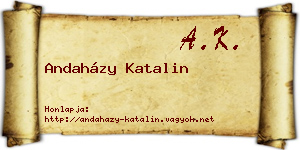 Andaházy Katalin névjegykártya