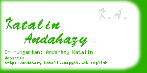 katalin andahazy business card
