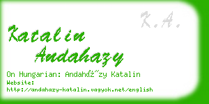 katalin andahazy business card